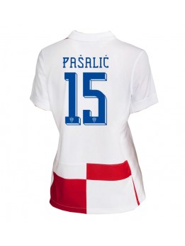 Kroatien Mario Pasalic #15 Replika Hemmakläder Dam EM 2024 Kortärmad